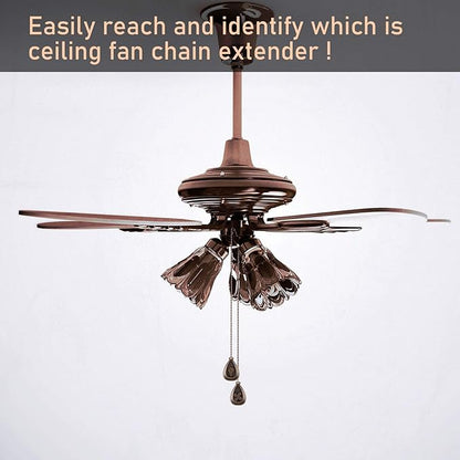 Patelai 4 Pieces Ceiling Fan Pull Chain Extender Ornament 12 Inch Ceiling Pull Chain Extension Classic Drop Shaped Pendant Beaded Ball Cord for Fan light lamp decorative with Connector(Red Bronze)