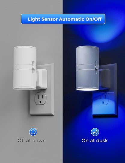 L LOHAS LED Night Light, 2 Pack Bluey Night Light, Plug into Wall, Dimmable, Sensor, Calm Blue Light for Bedroom, Bathroom, Hallway