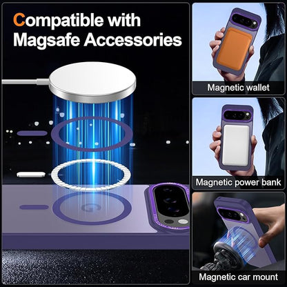 Magnetic for Google Pixel 10 Pro XL Case, [Military Grade Drop Protection] [Compatible with MagSafe] Shockproof Slim Translucent Matte Anti-Slip for Women Girls Men Case, Deep Purple
