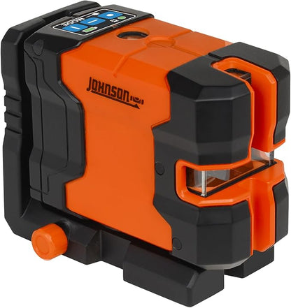 Johnson Level & Tool JLD300-GN2D Laser Level, Self-Leveling Cross-Line & 2 Dot Laser with GreenBrite® Technology, Magnetic Base, Hard-shell Carry Case, Lithium Ion Battery, Magnetic Target