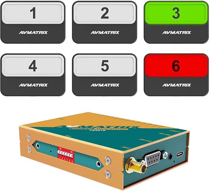 AVMATRIX TS3019-6 200 Meter Wireless Multi-Camera Tally System with 1x Tally Box and 6X Tally Lamps
