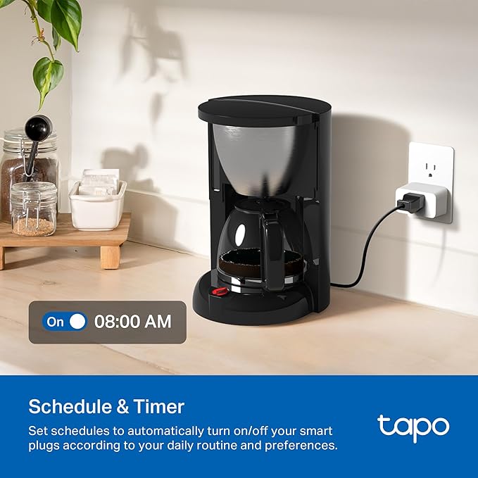 TP-Link 𝗧𝗮𝗽𝗼 Smart Plug Wi-Fi Mini, Energy Monitoring, Compatible with Alexa & Google Home & Samsung SmartThings, Timer, 15A/1800W Max, ETL Certified, 2.4G Wi-Fi Only, Tapo P115(2-Pack)