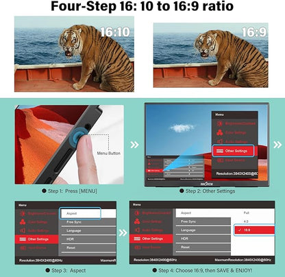 InnoView 16" 2.5K 120Hz Portable Monitor Built-in Speakers and Kickstand & VESA 100% sRGB QHD 400 Nits | 2 Type-C & HDMI | Eye Care | Travel Monitor for Laptop/Switch/PS5/Xbox (Adapter Excluded)