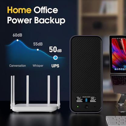 GOLDENMATE 1000VA/600W Lithium UPS Battery Backup & Surge Protector, Backup Battery Power Supply with LiFePO4 Batteries(153.6 Wh), Sinewave UPS System, 10 Years Lifespan, 8 Outlets, LCD Display, Gray