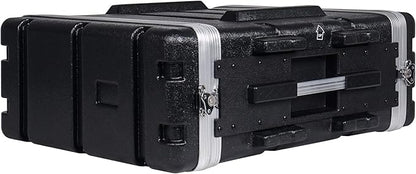 Sound Town Lightweight 4U PA DJ Rack/Road Case with ABS Construction, 19” Depth and Heavy-Duty Latches (STRC-A4U)