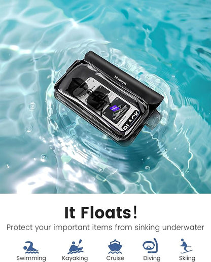 Niveaya IP68 Waterproof Fanny Pack - 2 Pack, Floating Dry Bag Pouch, Phone Waterproof Waist Pouch Dry Bag, Beach, Kayaking, Swimming, Boat Essentials, for iPhone 16/15/14/13/12 Pro Max up to 9.5"