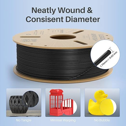 ELEGOO Rapid PLA Plus Filament 1.75mm Silver 1KG, PLA+ 3D Printer Filament for 600 mm/s High Speed Printing, Dimensional Accuracy +/- 0.02 mm, 1kg Cardboard Spool(2.2lbs)