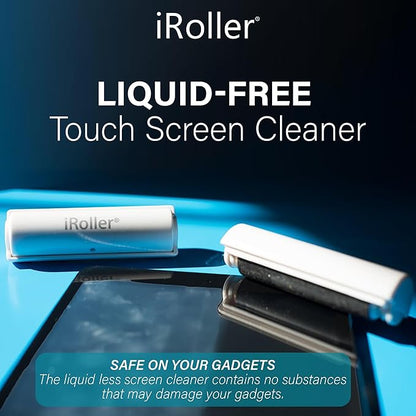 Screen Cleaner by iRoller - Pack of 12 - No Need for Spray or Wipes, Liquid Free - Reusable & Washable -Portable iPad Screen Cleaner for Touchscreen- Ideal for Smartphone, MacBook, Monitor - 3.5"