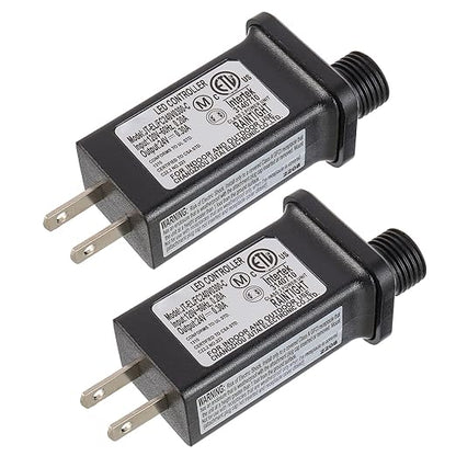 SIGANDG 24V 7.2W LED Transformer Replacement Class 2 Power LED Controller with 8 Modes Supply for Christmas String Light Inflatable Decorations IP44 Waterproof Low Voltage Transformer(2 Pcs)