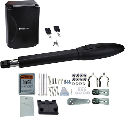 GATEXPERT SW300DC Single Automatic Gate Opener with Remotes for Swing Gates up to 660 Pounds and 20 Feet (SW300DC-S)