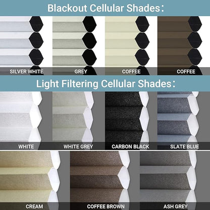 SmartWings Cellular Fabric Samples,100% Blackout & Light Filtering Fabric, Used in Hazel Cellular Shades, Multi-Color