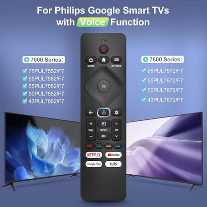 Voice Remote Control for Philips-TV-Remote-Replacement,for Philips Google Smart TVs URMT26CND002
