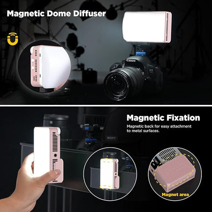 Amaran Ace 25c Pocket RGBWW LED Light, Boost Mode Up to 32W, Full-Color Mini Video Light (2,300-10,000K), 1,171 Lux@1m at 5,600K, 4500mAh Battery with PD Fast Charging for Mobile Creators (Pink)