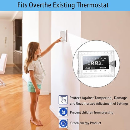 Young Dance Universal Thermostat Combination Lock Box, Clear Large Thermostat Guard for Wall Thermostats, Thermostat Cover Fits Thermostats 6.5 "H x 4.72 "W x 1.97 "D or Smaller (1 Set)