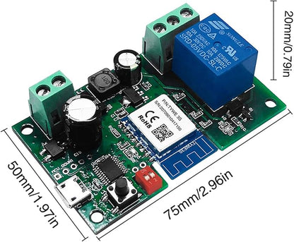 Newgoal WiFi Wireless Inching Relay Switch Momentary DIY Smart Home Remote Control DC 5-32V AC 90-250V Compatible With Alexa Echo IFTTT (Using TUYA/Smart Life APP)