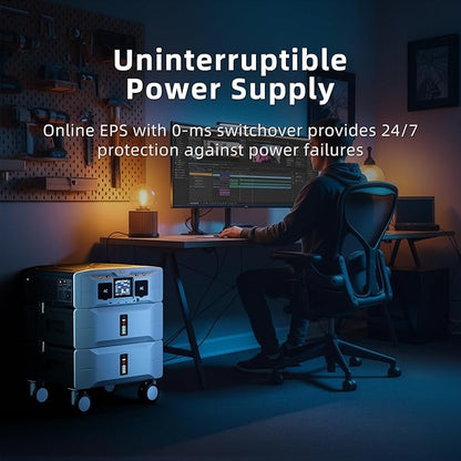 IEE SP5000 Solar Generator 5000W, 10.24kWh Power Station with 4x200W Solar Panels, 5 AC Outlets(9000W Surge), 120V/240V Dual Voltage, LiFePO4 Battery for Home Backup Outdoors Camping RV Emergency