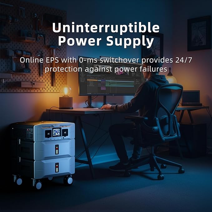 IEE SP5000 Portable Power Station & Solar Generator,5000W (Peak 9000W) 5120Wh EV-Grade LFP Batteries,120/240V Dual Voltage,3500W 1.6H Fast Charge,APP Control & EPS Switch for Home Backup.
