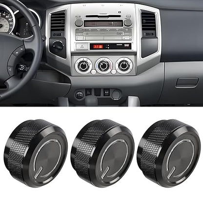 Xomzema 3Pcs Upgraded Control Switch Knob for Toyota Tacoma 2005-2015,Air Conditioning AC Heater Blower Fan Climate Control Knobs Switch Button,Replace 55900-04020 65551820A