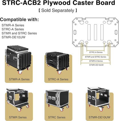 Sound Town Lightweight and Compact 6U ATA ABS Rack Case, with Slant Mixer Top, 21" Depth, 10U Top and 6U Side Spaces (STMR-A10X6U)