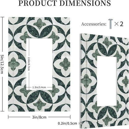 Bvtewkhz Green Luxury Modern Cubic Marble 1 Gang Single Rocker Decorative Light Switch Covers Electrical Faceplate Switch Plates for Bathroom Kitchen Home
