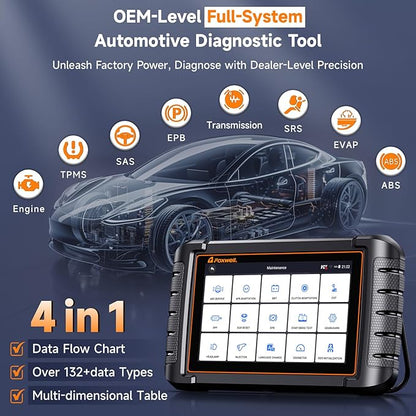 2026 FOXWELL Scanner NT809BT Wireless OBD2 Scanner Diagnostic Tool with 30 Resets, All System Bidirectional Scan Tool, Diagnostic Scanner for All Vehicles, 99% Active Test, FCA, 3-Year Update, Black