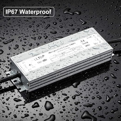 LLTOP LED Driver 60 Watts Waterproof IP67 Power Supply AC100-264V to 12V DC 5A Low Voltage Transformer Ultra Thin Adapter for Outdoor LED Lights, Computer Project