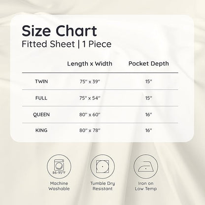 Bambaw 100% Viscose Derived from Bamboo Full Fitted Sheet Size, 15’’ Deep Pocket Full Fitted Sheets Only with Corner Straps, Cooling & Breathable (Terracotta)