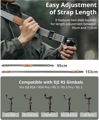 SmallRig RS3 RS2 Weight-Reducing Shoulder Strap Compatible with Sling Handle for DJI, Gimbal Belt with Upgraded QD Quick Release Buckles for DJI RS 5 / RS4 / RS4 Pro/RS 3 / RS 3 Pro/RS 2