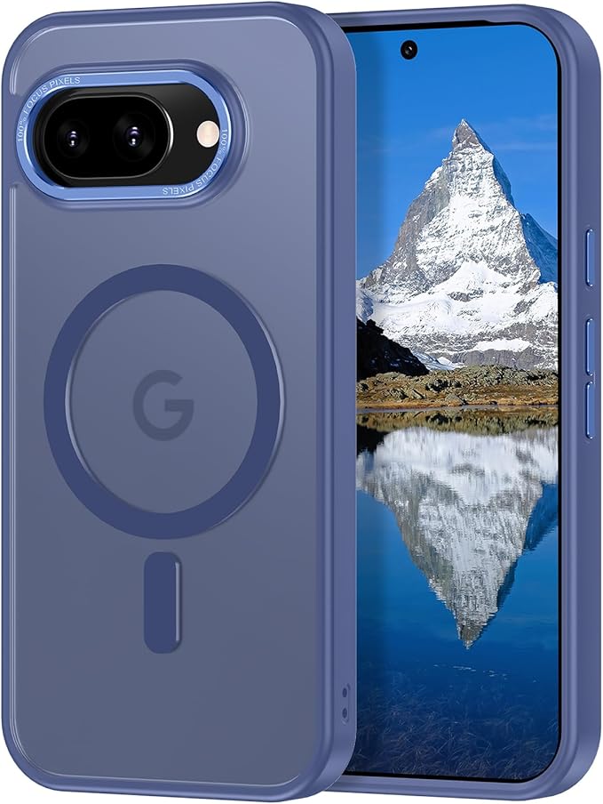 Magnetic for Google Pixel 9a Case, [Military Grade Drop Protection] [Compatible with MagSafe] Shockproof Slim Translucent Matte Anti-Slip for Women Girls Men Case, Blue