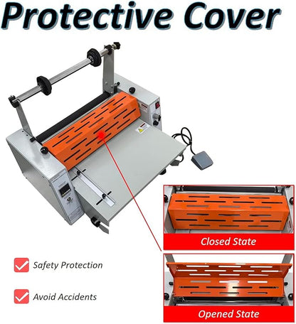 WYDDDARY 16.54''/420MM Electric Steel Roller Thermal Laminator Hot Cold Roll Laminator Adjustable Temp 70-130˚C Electric Laminating Machine for Single/Double Sided Laminating 110V