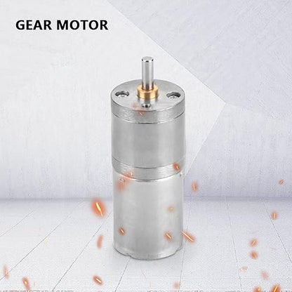 25mm DC 12V 25GA-370 Low Speed Metal Gear Motor for Electronic Locks Robots Electric Curtains Doors Mixers Monitoring Devices Pet Feeders DIY Projects