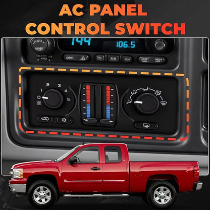 RAGBUSCLE Climate Control Panel, 599-210XD, 10370033, 10370034, 10395426, HVAC Control Module, Climate Control Module, Compatible with Chevrolet Silverado 1500 2003-2006, 1 pc 24 and 7 pins