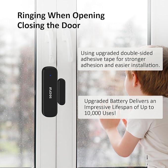 SECRUI Wireless Door Chimes When Door Open Entry for Business/Home/Office/Store Door Ringer Alert Buzzer Alarm with - 2 Receiver 1 sensors
