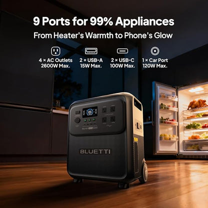 BLUETTI Elite 400 Portable Power Station with Charger 1 (Ship Separately), 560W DC-DC Alternator Charger, 7.5H Full Charge via Car, 3840Wh 2600W LFP Batttery Backup for Home Backup, Outage, RV Life
