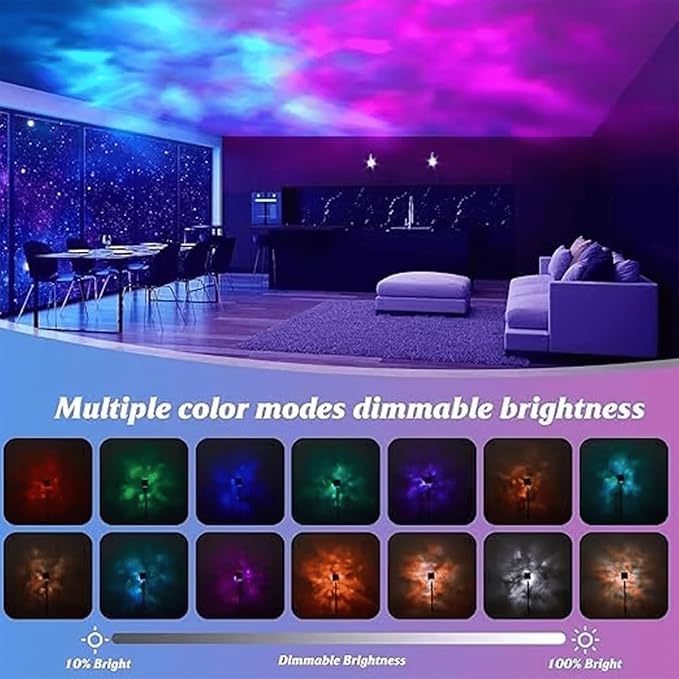 Aurora Borealis Night Light Projector, Aurora Dreamscape Projector, Magical Northern Lights for Your Room, 3/16 Colors Ambient Dynamic Wave Cube Lamp with Remote (3 Colors Rechargeable, Plastic)