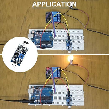 DAOKAI 5PCS Microphone Sensor Module High Sensitivity Sound Detection Sound Sensor Control Switch Module(Blue) 3.3-5V for Arduino with Dupont Cable