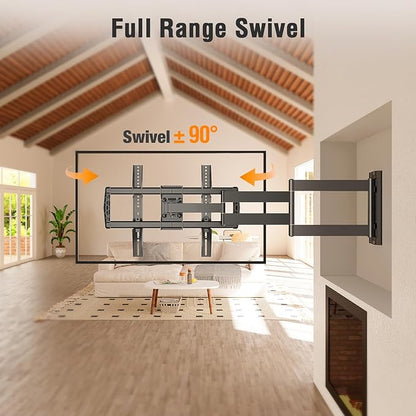 ELIVED Long Arm TV Wall Mount for Most 42-75 Inch TVs, 30 Inch Long Extension Corner TV Mount, Full Motion Wall Mount tv Bracket Swivel and Tilt, Holds up to 99 lbs. Max VESA 600x400mm, YD3037