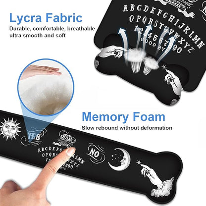 Wrist Rest Support Ergonomic Gel Mouse Pad & Memory Foam Keyboard Set, Non-Slip Rubber PU Base for Home Office Working Studying Easy Typing & Pain Relief, Ouija Board