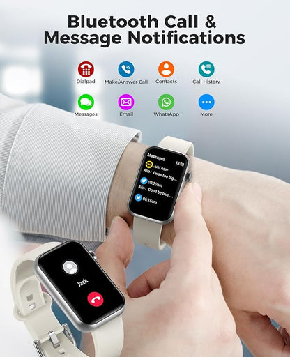Smart Watch Fitness Tracker (Answer/Make Call), 24/7 Heart Rate Spo2 Blood Pressure Monitor Sleep Tracker, 114 Sports Modes Pedometer Calorie Step Tracker, Waterproof Activity Tracker for Men Women