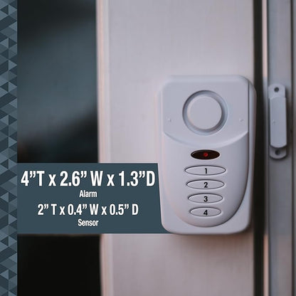 Sabre Elite Wireless Door Alarm with Exit/Entry Delay Mode, Home Mode & Keypad, Deters Intruders w/ 120dB Alarm Heard Up to 1,500 ft, Versatile Settings, Works on Both Left & Right Side Opening Doors