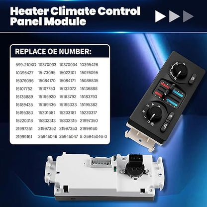 599-210XD Climate Control Module - Compatible with 2003-2009 Chevy Silverado/Avalanche/Suburban/Tahoe/Trailblazer, GMC Sierra/Yukon/Envoy, Cadillac Escalade