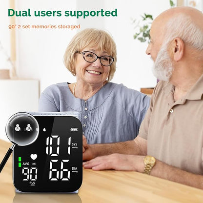 Greetmed Wrist Blood Pressure Monitor Automatic Talking Wrist Blood Pressure Cuff Digital Full Screen LED Display Bp Machine Adjustable Bp Cuff Voice Broadcast Health Care for Home Use