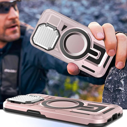 Camera Stand Case for iPhone 12 Pro Max, [Compatible with Mag Safe] [Lens Cover] 2024 Version Military Grade Protective Soft Case for iPhone 12 Pro Max 6.7 inch Men Women, Pink