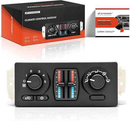 A-Premium Manual Climate Control Module A/C& Heater Control Panel Compatible with Chevrolet, GMC & Cadillac - 2003-2006 Silverado, Sierra, Avalanche, Tahoe, Yukon, Suburban - w/o Rear Window Defogger