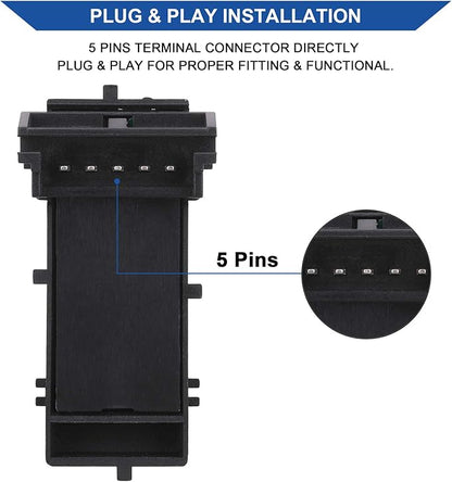 Obaee Power Window Control Switch Button & Front Driver Side Door Lock & Mirror Switch Compatible with Chevrolet Silverado/GMC Sierra 1500 2500 HD 3500 HD 2007-2013