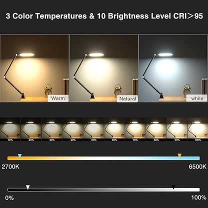 LitONES Video Conference Lighting for Computer, Dimmable Light for Video Recording, Meeting, Laptop & Webcam, 15W Ring Light for Desk with C- Clamp, Swing Arm, Remote, Memory & Timer CRI >95