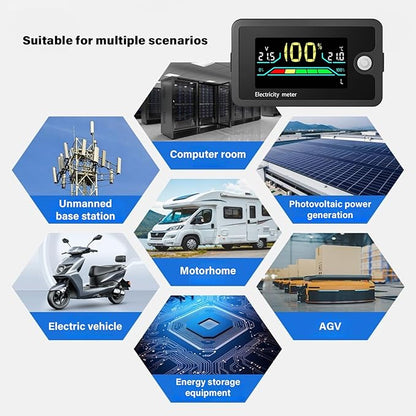 RSHuiOUXX DC8-100V Electricity Meter Digital LCD Display Car Battery Charging Levels Indicators Leads Acid Lithiums Voltmeter
