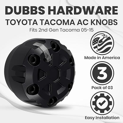 2nd Gen Tacoma Accessories AC Knob Upgrade - 2005,2006,2007,2008,2009,2010,2011,2012,2013,2014,2015 Tacoma Climate Control Dial Mods Set - 2nd Gen Tacoma Mods - for Toyota Interior Replacement Kit