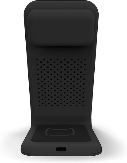 STM ChargeTree Swing 3-in-1 Wireless Charging Station for iPhone/Samsung/Android (15W/7.5W), AirPods (5W), Apple Watch (3W). Qi-Certified Stand- Black