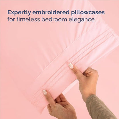 Twin XL Size 3 Piece Sheet Set - Comfy Breathable & Cooling Bed Sheets Set - Hotel Luxury Bedding for Women, Men, Kids, Teens, Boys & Girls - Deep Pockets, Soft, Wrinkle Free - Oeko-Tex - Baby Pink